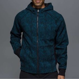 Lululemon Best Coast Hoodie Trek Texture Blue Depth Black Large